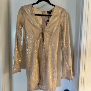 Pretty little thing nude sequin dress!